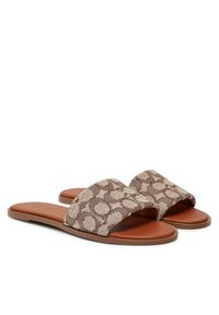 Coach Klapki Holly CV386 Brązowy. Kolor: brązowy. Materiał: materiał