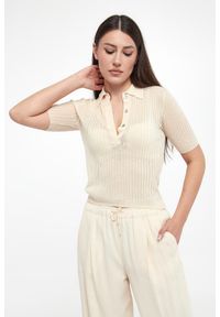 Marella - Sweter damski z krótkim rękawem Torbole MARELLA MONOCHROME. Długość rękawa: krótki rękaw. Długość: krótkie