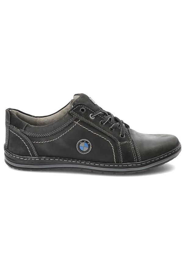 Czarne Półbuty Avanti Stylowe Buty Męskie. Zapięcie: sznurówki. Kolor: czarny. Materiał: skóra, tkanina. Wzór: gładki. Obcas: na obcasie. Styl: elegancki
