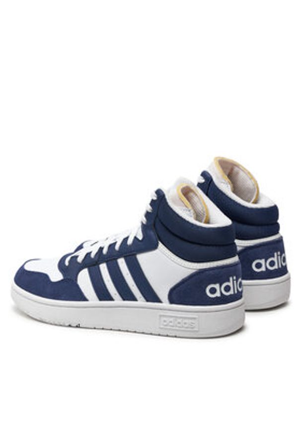 Adidas - adidas Sneakersy Hoops 3 Mid Lifestyle Basketball Classic Vintage IG1432 Biały. Kolor: biały. Materiał: skóra. Sport: koszykówka