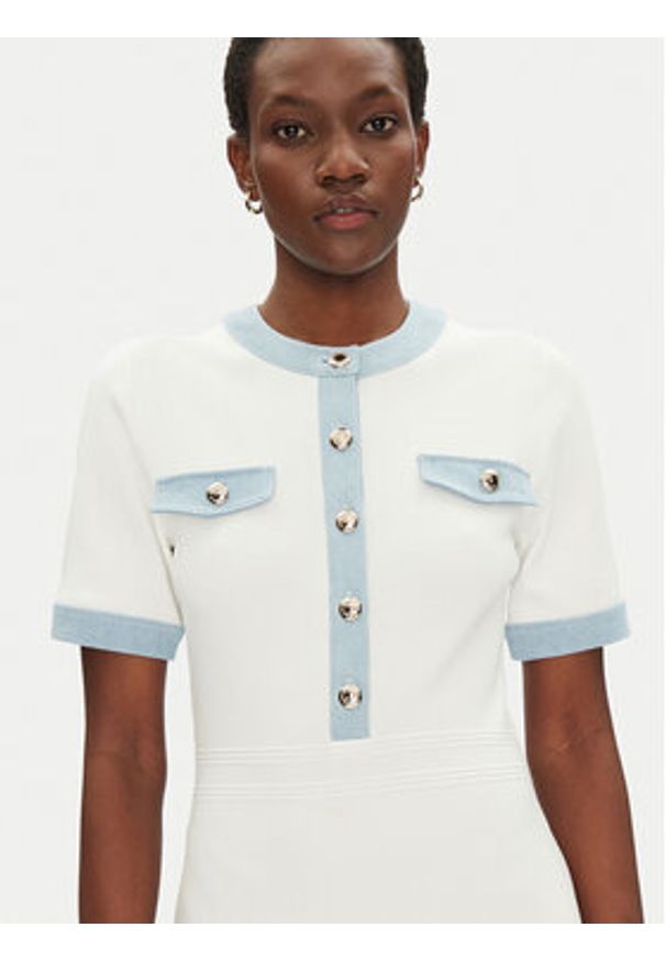 Morgan Sukienka dzianinowa 251-RMROME M Biały Regular Fit. Kolor: biały. Materiał: syntetyk