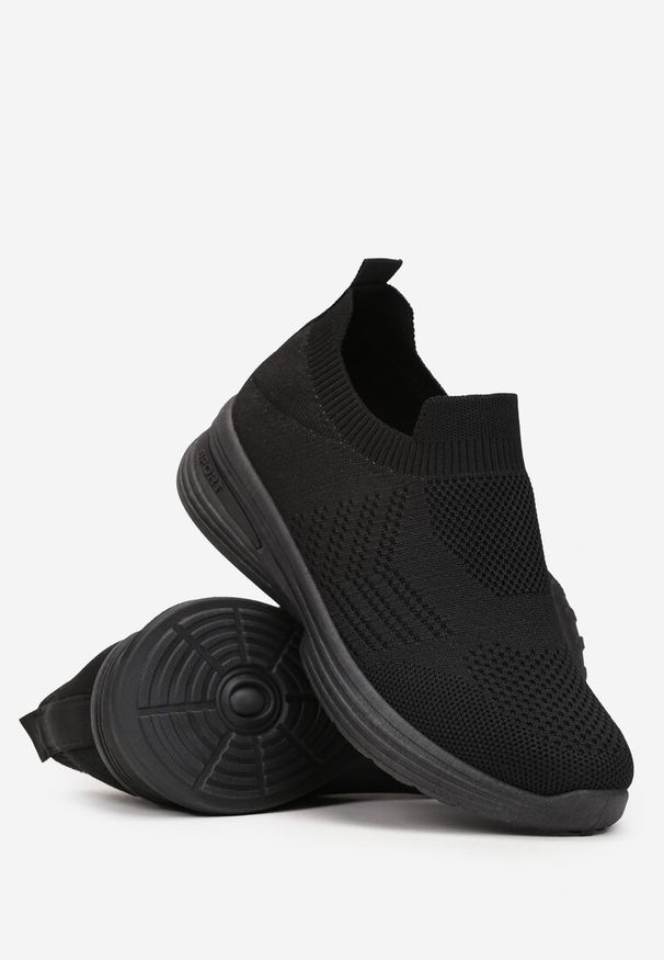 Born2be - Czarne Buty Sportowe z Elastyczną Cholewką przed Kostkę Normana. Wysokość cholewki: przed kostkę. Zapięcie: bez zapięcia. Kolor: czarny. Szerokość cholewki: normalna. Sezon: lato, wiosna