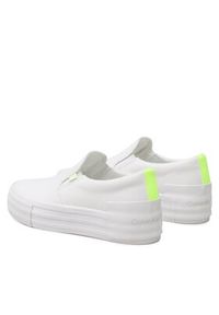 Calvin Klein Jeans Tenisówki Vulc Flatf Bold Slipon Fluo Cont YW0YW00905 Biały. Kolor: biały. Materiał: materiał #3