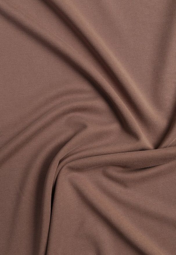 Renee - Brązowa Bluzka Top Bez Rękawów ze Stójką Nedire. Typ kołnierza: kołnierzyk stójkowy. Kolor: brązowy. Materiał: poliester, elastan, materiał, jeans. Długość rękawa: bez rękawów. Styl: elegancki