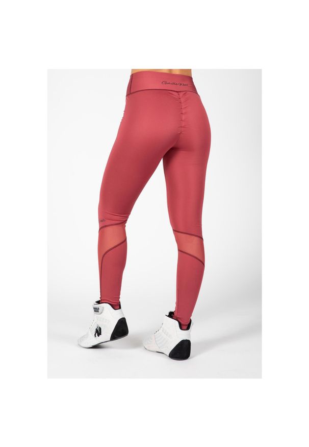 GORILLA WEAR - Legginsy fitness damskie Gorilla Wear Kaycee Tights z wysokim stanem. Stan: podwyższony. Kolor: czerwony. Sport: fitness