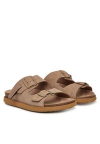 D.Franklin Klapki DFSH407001 Beżowy. Kolor: beżowy. Materiał: zamsz, skóra #2