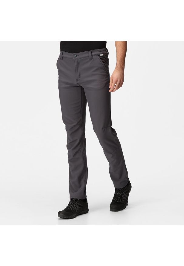 Regatta - Męskie spodnie Fenton szare. Kolor: szary. Materiał: poliester, elastan
