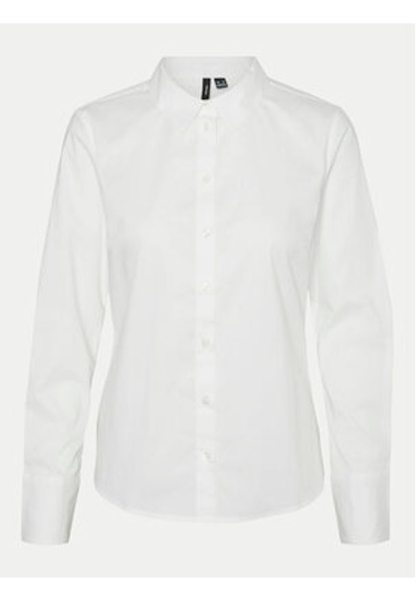 Vero Moda Koszula Anna 10318701 Biały Slim Fit. Kolor: biały. Materiał: bawełna