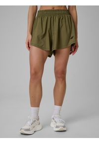 4f - 4F Spodenki treningowe szybkoschnące damskie - oliwkowe XL. Stan: podwyższony. Kolor: oliwkowy, brązowy, wielokolorowy. Materiał: włókno #2