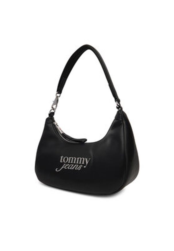 Tommy Jeans Torebka Tjw Bold Script Shoulder Bag AW0AW17895 Czarny. Kolor: czarny. Materiał: skórzane