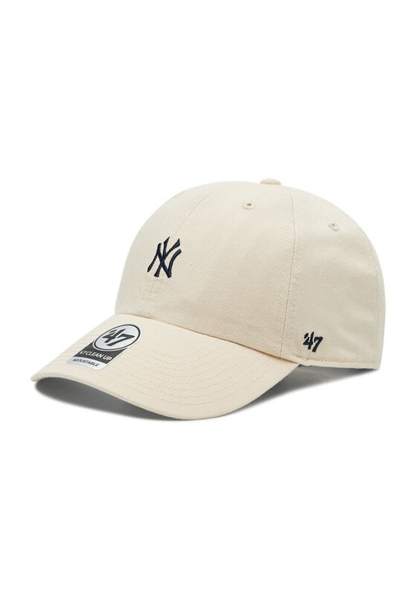 47 Brand Czapka z daszkiem New York Yankees MLB Base Runner Clean Up B-BSRNR17GWS-NT Beżowy. Kolor: beżowy. Materiał: materiał