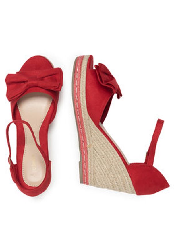DeeZee Espadryle WYL2710-02 Czerwony. Kolor: czerwony. Materiał: materiał