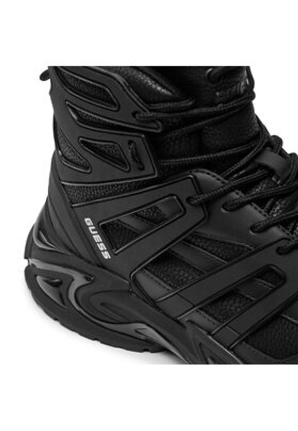 Guess Sneakersy Belluno Mid FMTBEM ELE12 Czarny. Kolor: czarny. Materiał: skóra