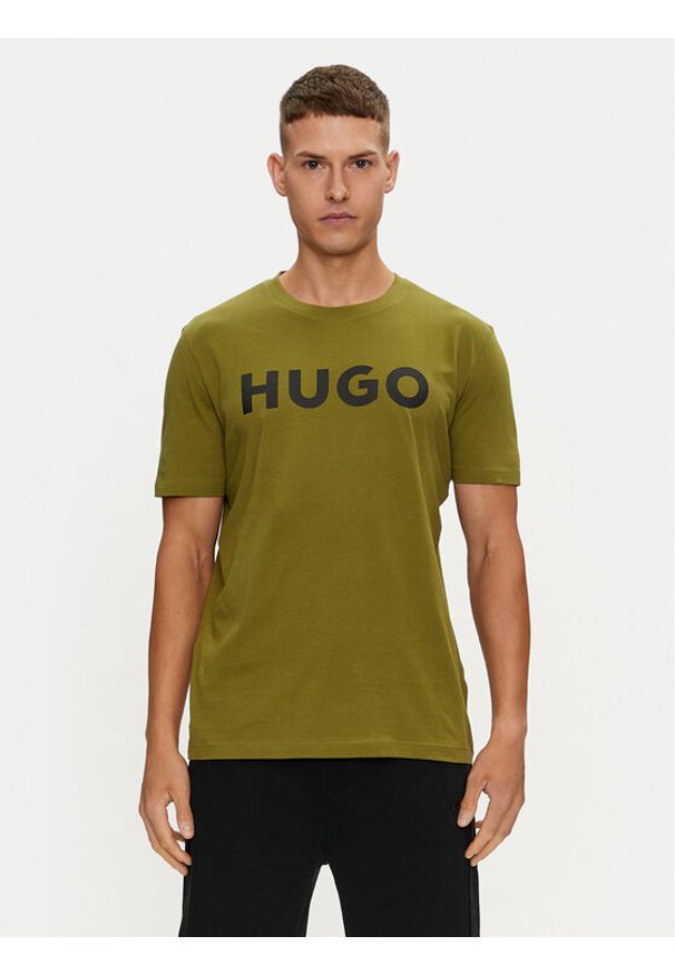 Hugo T-Shirt Dulivio 50467556 Zielony Regular Fit. Kolor: zielony. Materiał: bawełna