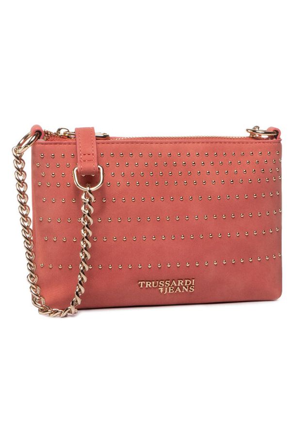 Trussardi Jeans Torebka Anita Clutch 75B00881 Różowy. Kolor: różowy. Materiał: skórzane