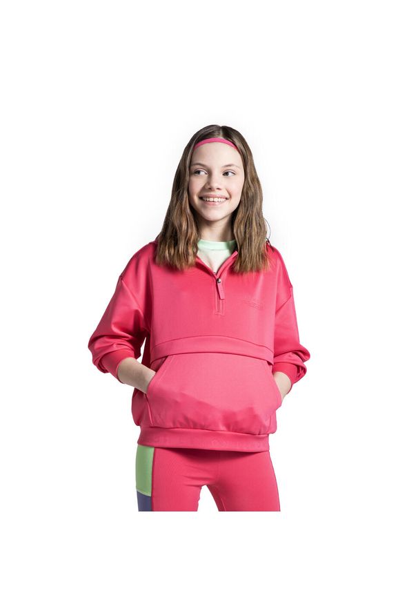 Lemon Explore - Bluza sportowa dla dzieci Lemon Exlopre WL5 z kapturem. Typ kołnierza: kaptur. Kolor: różowy. Materiał: wiskoza, poliester, elastan