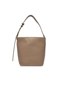 Calvin Klein Torebka Emblem Aop Medium Bucket LV04F3365G Beżowy. Kolor: beżowy. Materiał: skórzane #3