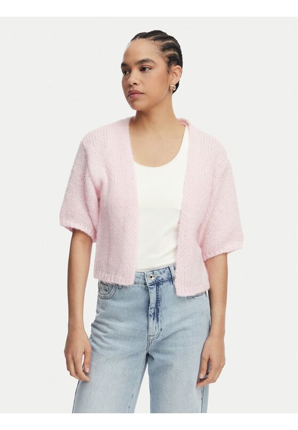 Vero Moda Kardigan Maybe 10348316 Różowy Regular Fit. Kolor: różowy. Materiał: syntetyk