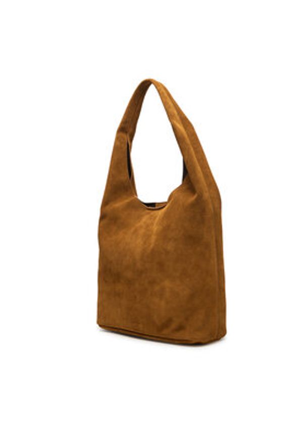 Calvin Klein Torebka Slouchy Suede Leather Medium Bag LV04F3597G Brązowy. Kolor: brązowy. Materiał: zamszowe, skórzane