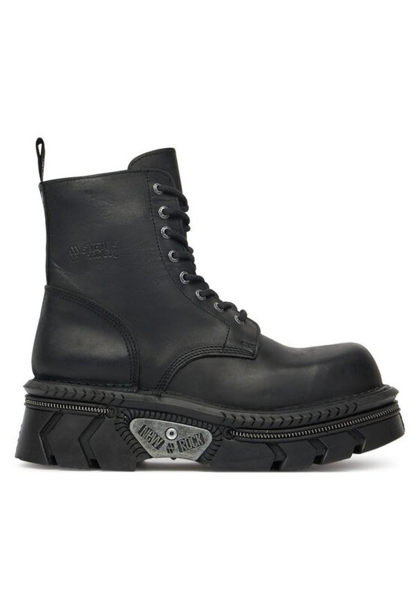 NEW ROCK Glany M-MILI084N-S6 Czarny. Kolor: czarny. Materiał: skóra. Styl: rockowy