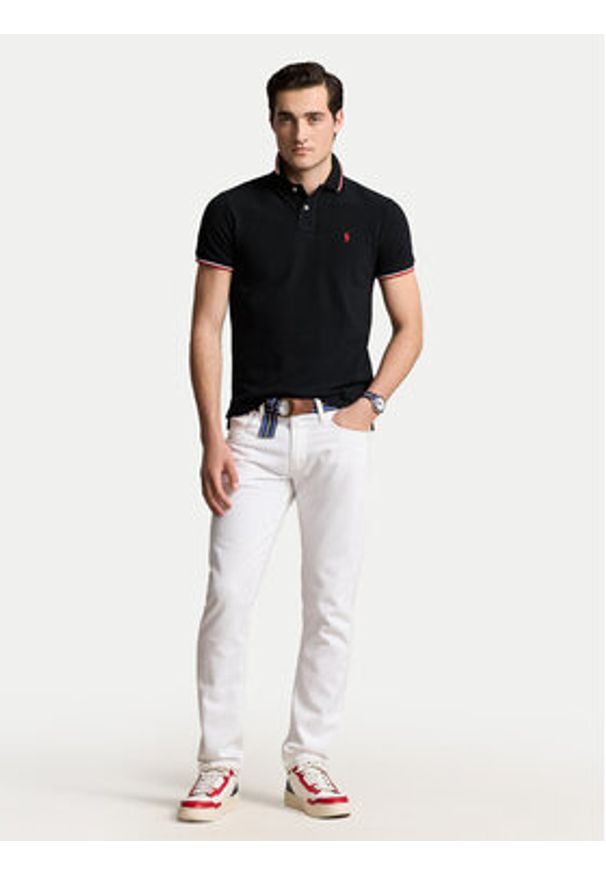 Polo Ralph Lauren Polo Ssl 710842621001 Czarny Slim Fit. Typ kołnierza: polo. Kolor: czarny. Materiał: bawełna