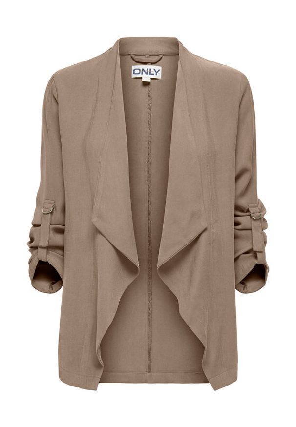 only - ONLY Marynarka Lalia 15367395 Brązowy jasny Regular Fit. Kolor: brązowy. Materiał: wiskoza