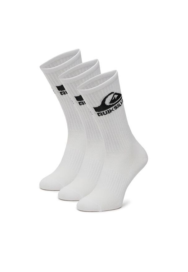 Quiksilver Zestaw 3 par wysokich skarpet męskich AS_QUIKSILVER_101W_SS25 (3-PACK) Biały. Kolor: biały. Materiał: materiał, bawełna