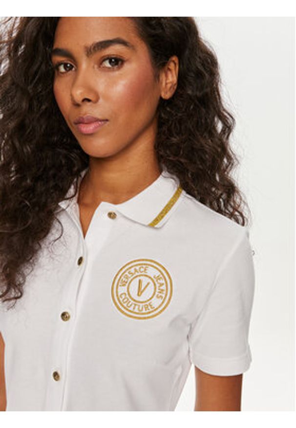 Versace Jeans Couture Sukienka codzienna 76HAOT03 Biały Regular Fit. Okazja: na co dzień. Kolor: biały. Materiał: bawełna. Typ sukienki: proste. Styl: casual