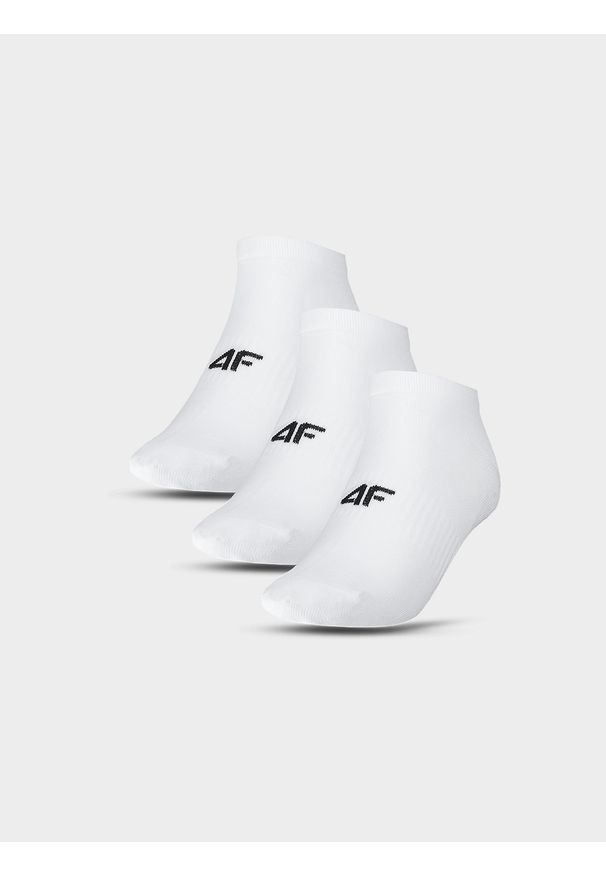 4f - 4F Skarpety casual przed kostkę (3-pack) damskie - białe 35-38. Kolor: biały. Materiał: bawełna, włókno, materiał, poliamid
