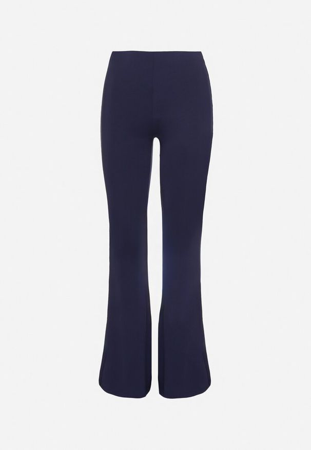 Born2be - Granatowe Spodnie Dzwony Efrarie. Stan: podwyższony. Kolor: niebieski. Materiał: bawełna, wiskoza. Styl: elegancki