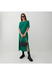 Reserved - Dzianinowa sukienka - Zielony. Kolor: zielony. Materiał: dzianina #1