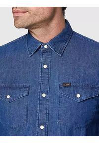 Lee - LEE REFINED MĘSKA KOSZULA JEANSOWA LOGO SLIM BUTTON SLIM FIT WASHED BLUE L69XTOLR. Materiał: jeans #3