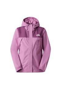 Kurtka damska The North Face Antora Rain Jacket 0A8BKDK221 - fioletowa. Typ kołnierza: kaptur. Kolor: fioletowy. Materiał: materiał, poliester. Styl: sportowy, klasyczny #1