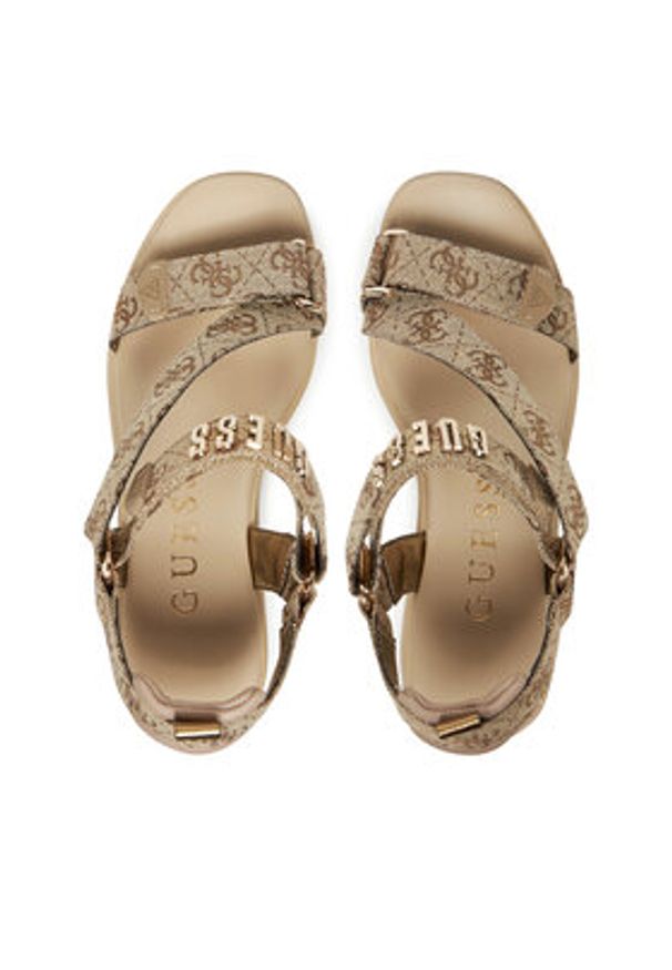Guess Sandały FLJOCI LEL03 Złoty. Kolor: złoty. Materiał: skóra
