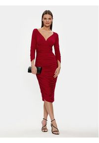 NORMA KAMALI Sukienka koktajlowa KK2203PL295004 Czerwony Slim Fit. Kolor: czerwony. Materiał: syntetyk. Styl: wizytowy #4