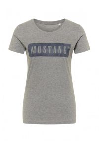 Mustang - 2PAK MUSTANG ALEX C / ALINA C LOGO TEE MĘSKI/DAMSKI T-SHIRT KOSZULKA LOGO LIGHT GREY MELANGE 1013220 4141. Okazja: na co dzień. Materiał: bawełna, jeans. Styl: sportowy, casual, elegancki, klasyczny #4