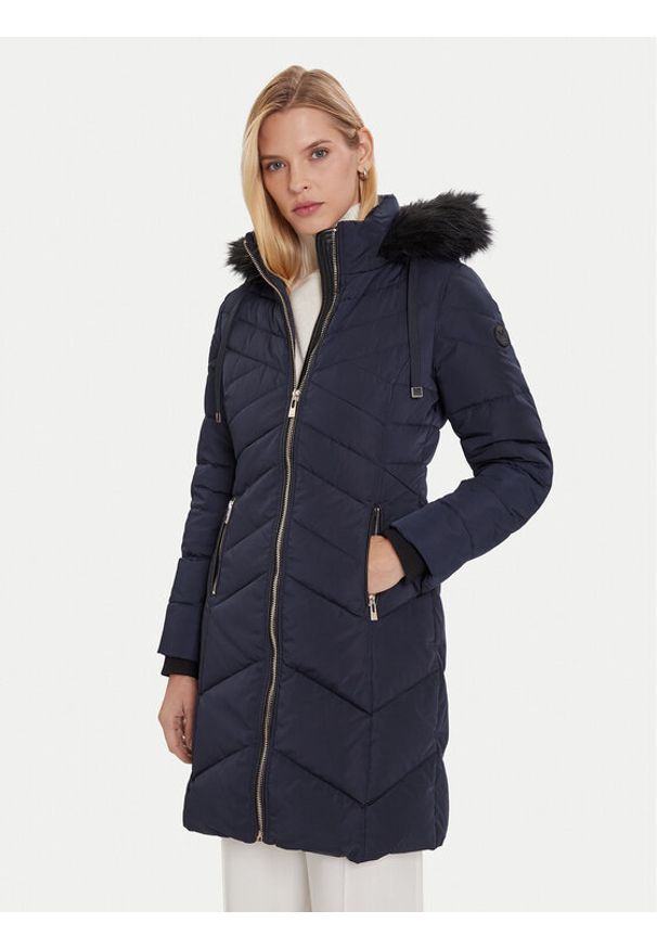 Morgan Kurtka puchowa 252-GCLEA Granatowy Slim Fit. Kolor: niebieski. Materiał: syntetyk