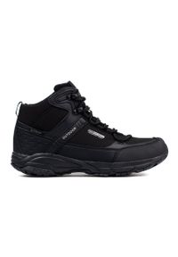 Sznurowane buty trekkingowe męskie DK z wysoką cholewką czarne. Wysokość cholewki: przed kolano. Kolor: czarny. Materiał: materiał. Szerokość cholewki: normalna #5