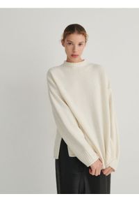 Reserved - Sweter oversize - złamana biel. Materiał: dzianina #1