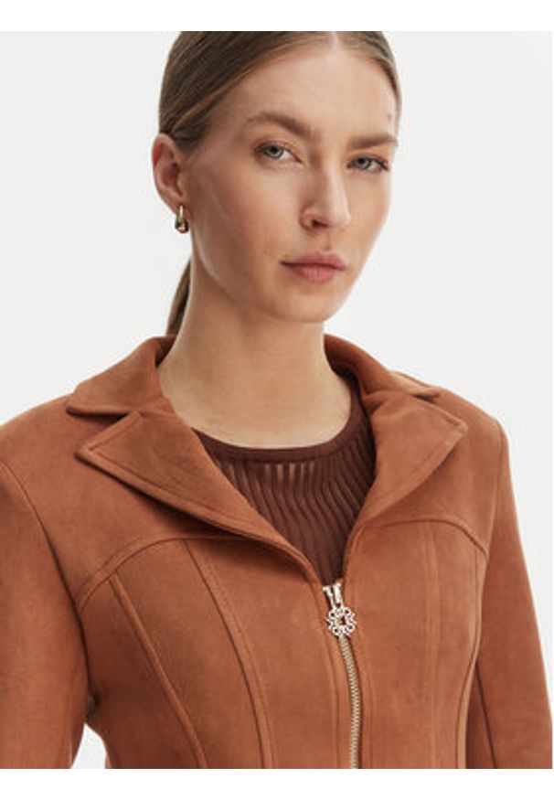 Rinascimento Kurtka z imitacji skóry CFC0127914003 Brązowy Slim Fit. Kolor: brązowy. Materiał: skóra