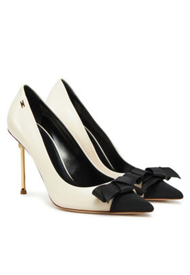 Elisabetta Franchi Szpilki SA-01L-51E2-V540 Écru. Materiał: skóra. Obcas: na szpilce