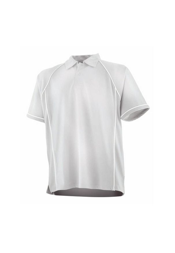 FINDEN & HALES - Męska Koszulka Polo Z Kontrastową Lamówką. Typ kołnierza: polo. Kolor: biały