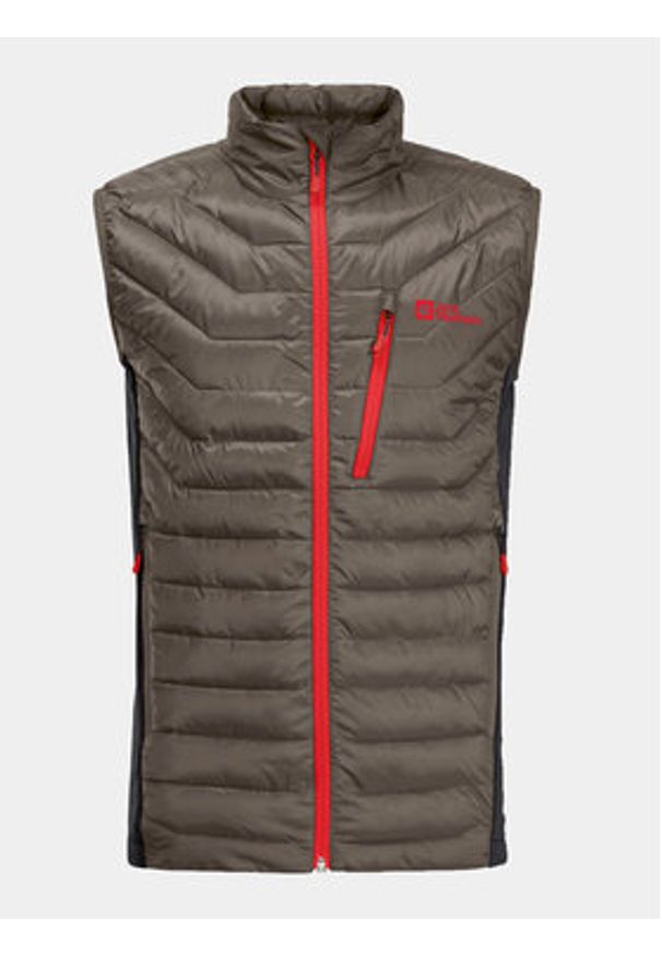 Jack Wolfskin Kamizelka Routeburn Pro Ins Vest 1206872 Brązowy Slim Fit. Kolor: brązowy. Materiał: syntetyk