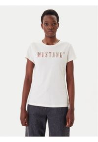 Mustang T-Shirt Loa 1016146 Écru Slim Fit. Materiał: bawełna