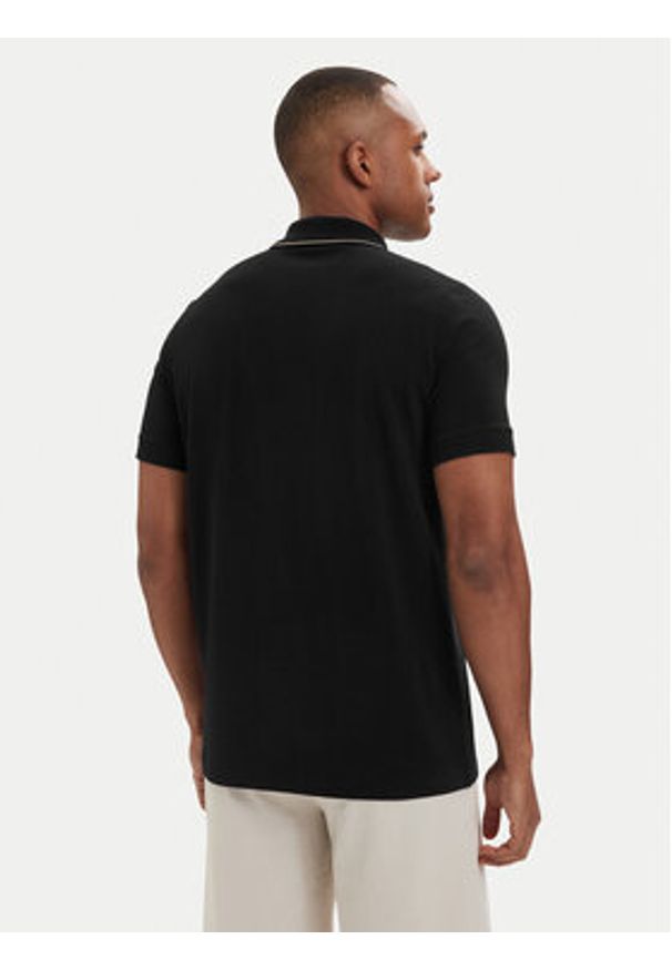 Karl Lagerfeld - KARL LAGERFELD Polo 745021 562221 Czarny Regular Fit. Typ kołnierza: polo. Kolor: czarny. Materiał: bawełna