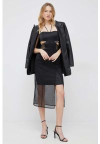 Calvin Klein Jeans sukienka kolor czarny mini prosta. Okazja: na co dzień. Kolor: czarny. Długość rękawa: na ramiączkach. Typ sukienki: proste. Styl: casual. Długość: mini #2