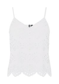 Pieces Top Vilde 17156563 Biały Regular Fit. Kolor: biały. Materiał: bawełna