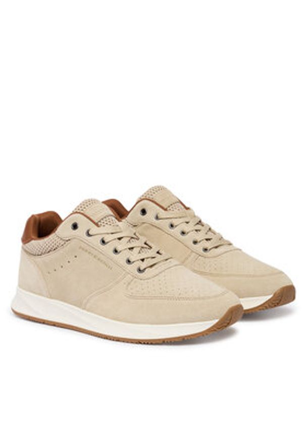 TOMMY HILFIGER - Tommy Hilfiger Sneakersy Newport Mix FM0FM05835 Beżowy. Kolor: beżowy. Materiał: zamsz, skóra