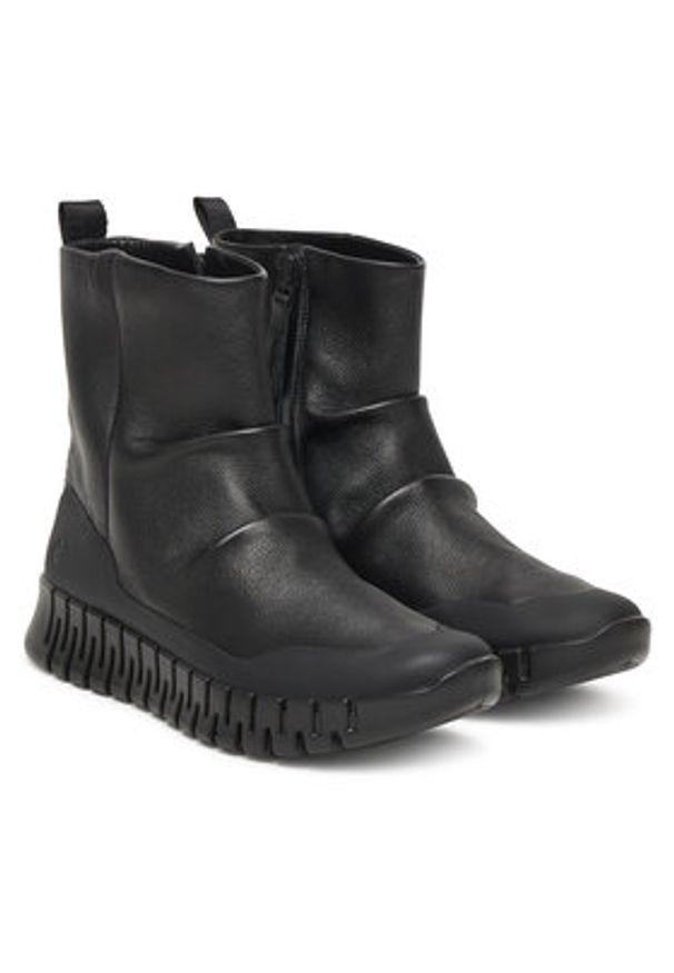 ecco - ECCO Botki Gruuv Pull On Mid FashiOn 21831351052 Czarny. Kolor: czarny. Materiał: skóra