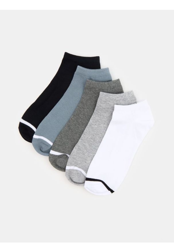 Sinsay - Bawełniane skarpetki 5 pack - szary. Kolor: szary. Materiał: bawełna